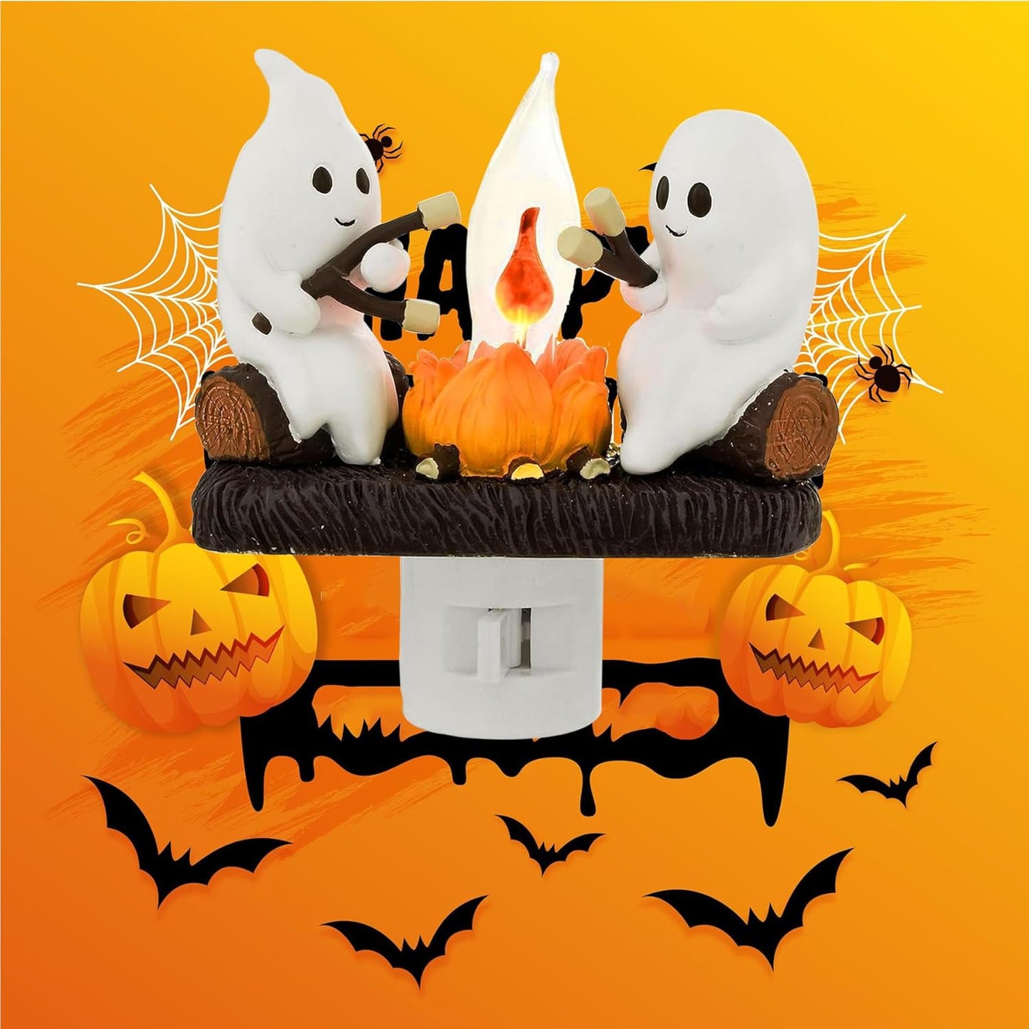 Ghost Campfire Flickering Nightlight for Halloween