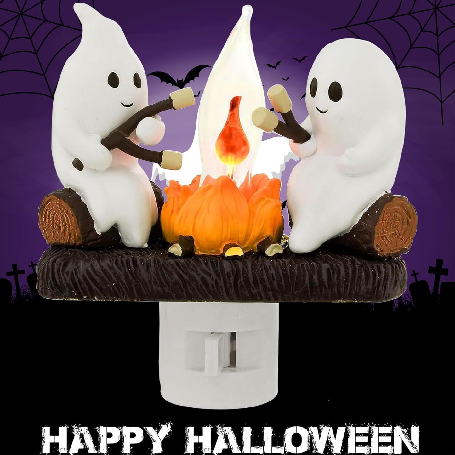 Ghost Campfire Flickering Nightlight for Halloween