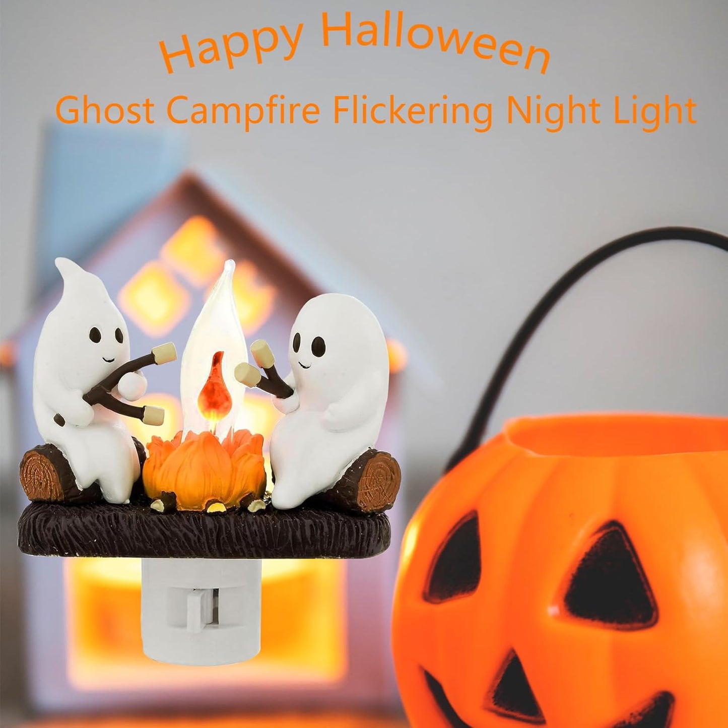 Ghost Campfire Flickering Nightlight for Halloween