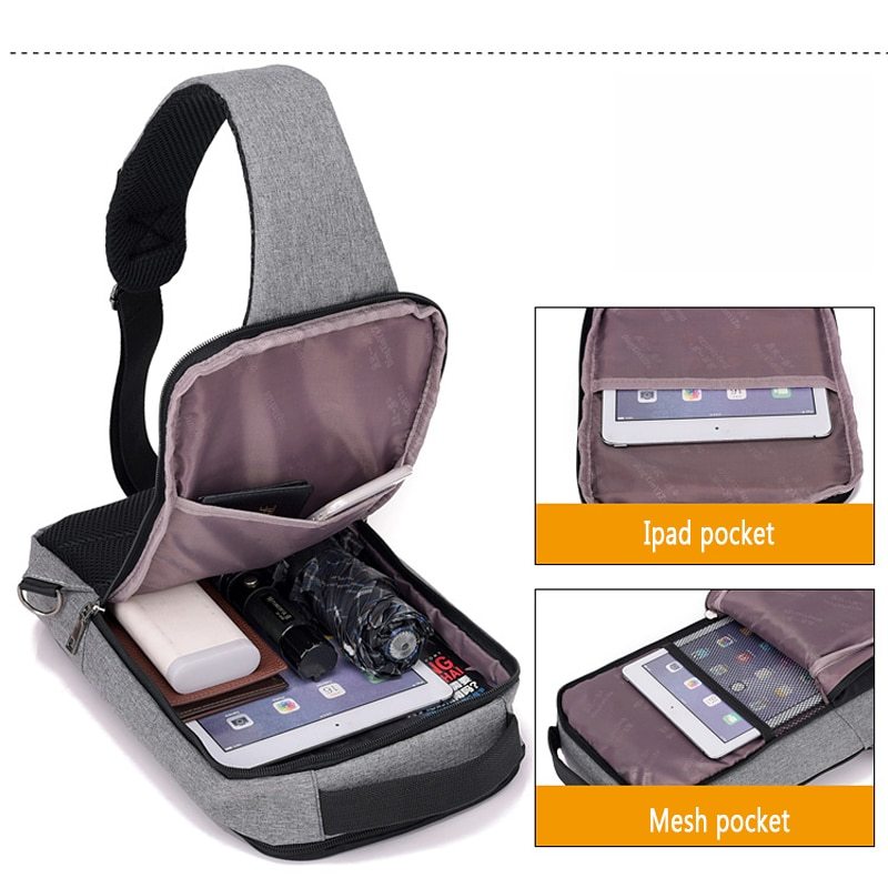 Anti - theft USB charging chest bag with you - Dot Com Product