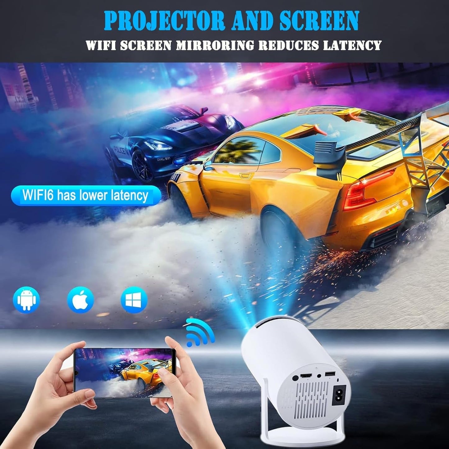 Mini Projector with Wifi and Bluetooth 4K - Dot Com Product