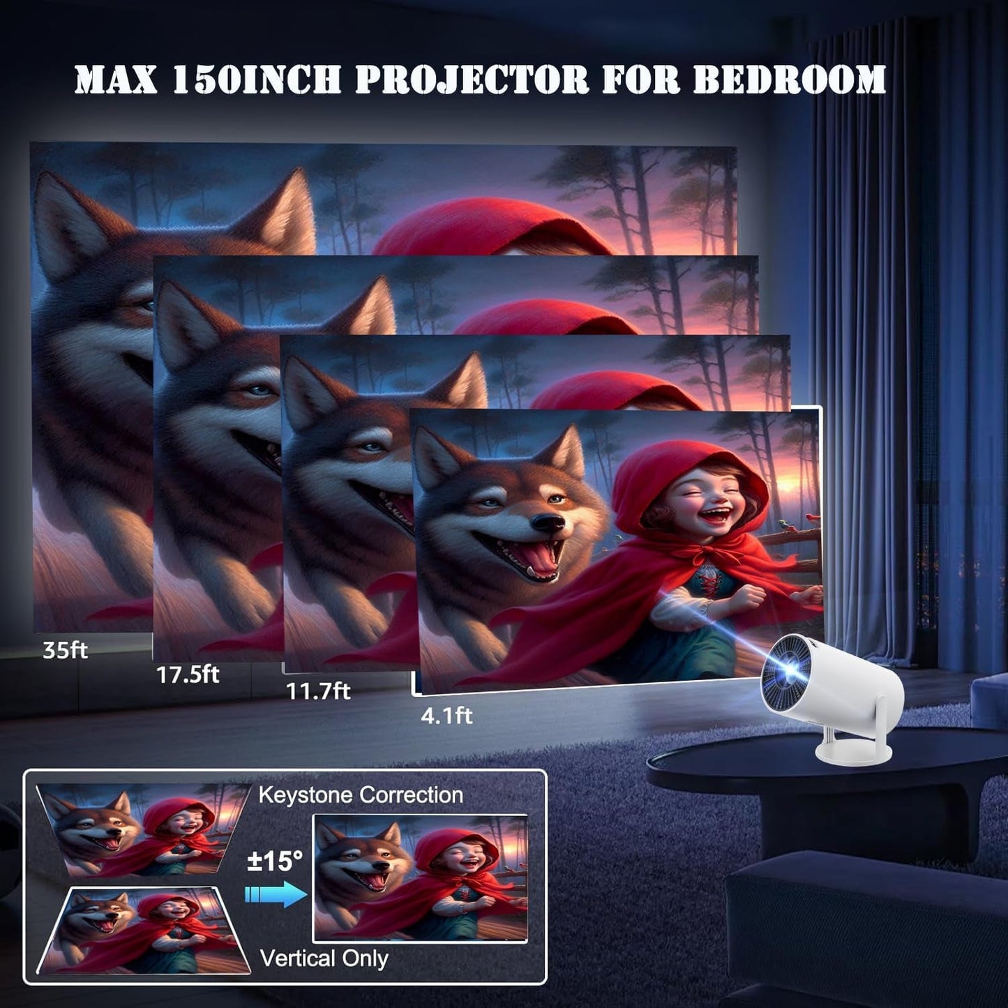 Mini Projector with Wifi and Bluetooth 4K - Dot Com Product
