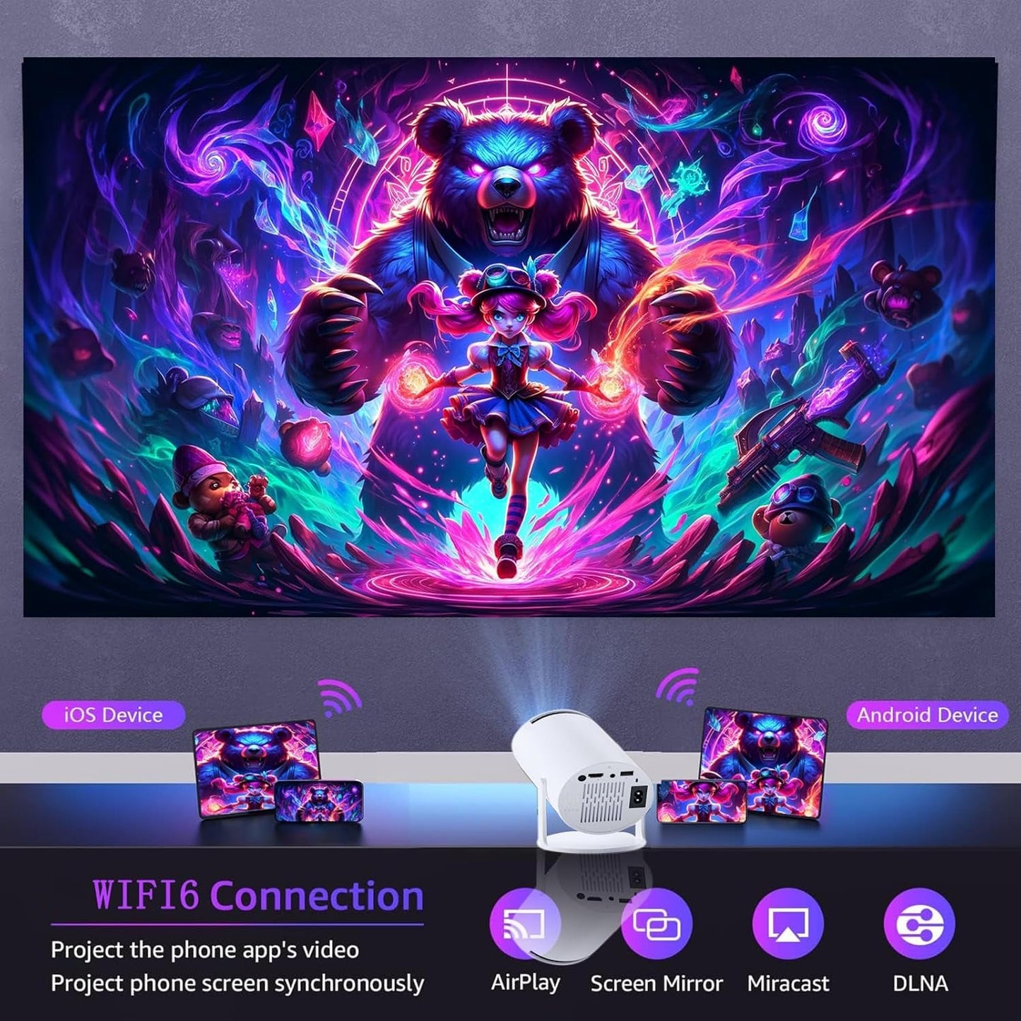 Mini Projector with Wifi and Bluetooth 4K - Dot Com Product