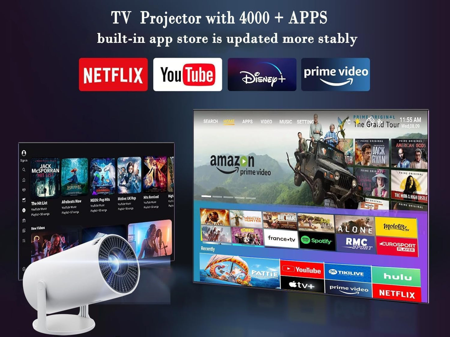 Mini Projector with Wifi and Bluetooth 4K - Dot Com Product