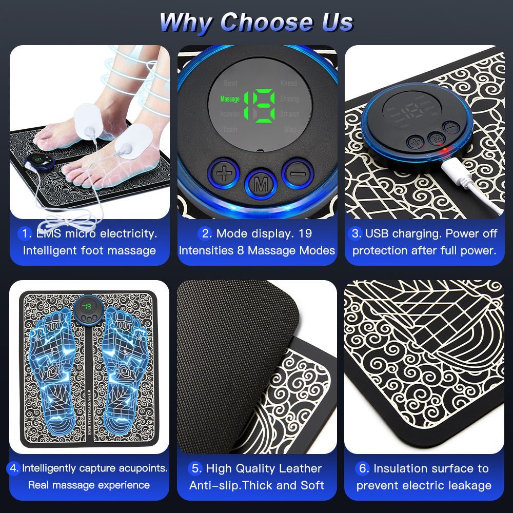 Rechargeable Portable Foot Intelligent Massage Pad - Dot Com Product