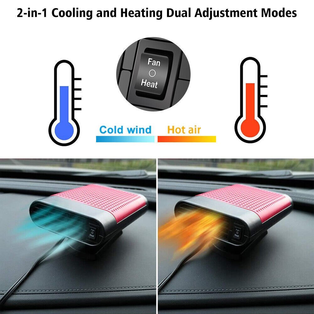 1000W Car Heater 12V Portable Electric Heating Fan Defogger Defroster Demister - Dot Com Product