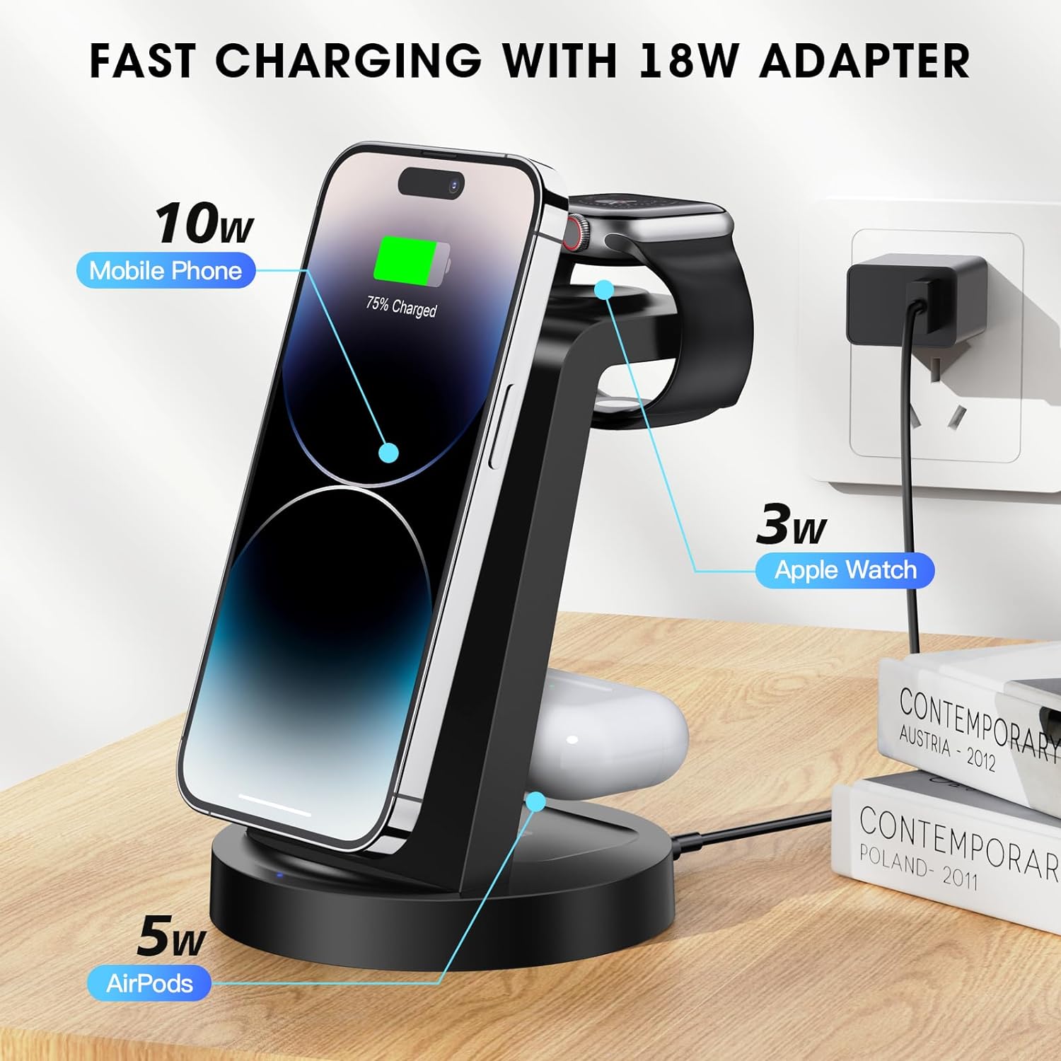 3 in 1 Desk Charging Station (Apple / Android) - Dot Com Product