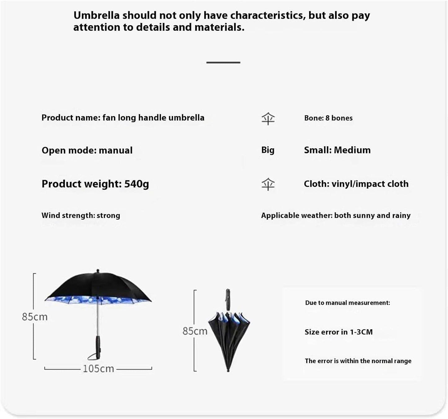 3 in 1 Umbrella with Fan - Umbrella with Fan and Mist Spray, UV Umbrella with Fan and Mister USB Rechargeable Summer Sunshade - Dot Com Product