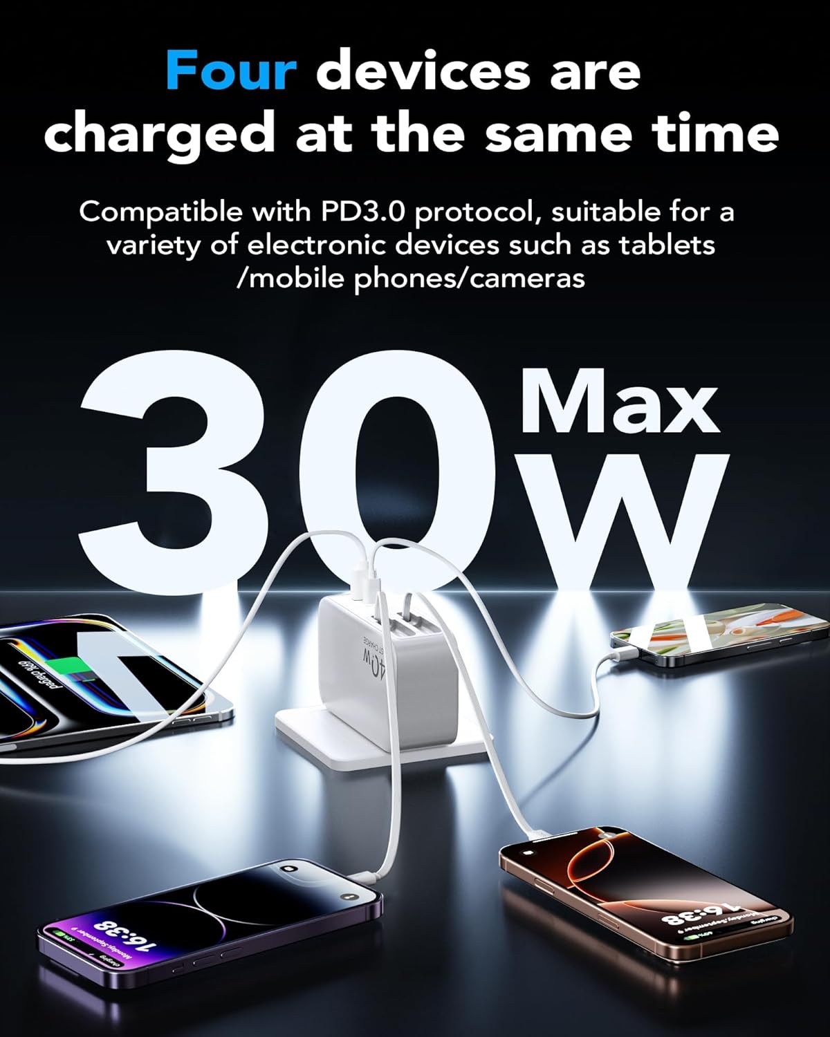 40 Watt Retractable  Wall Charger