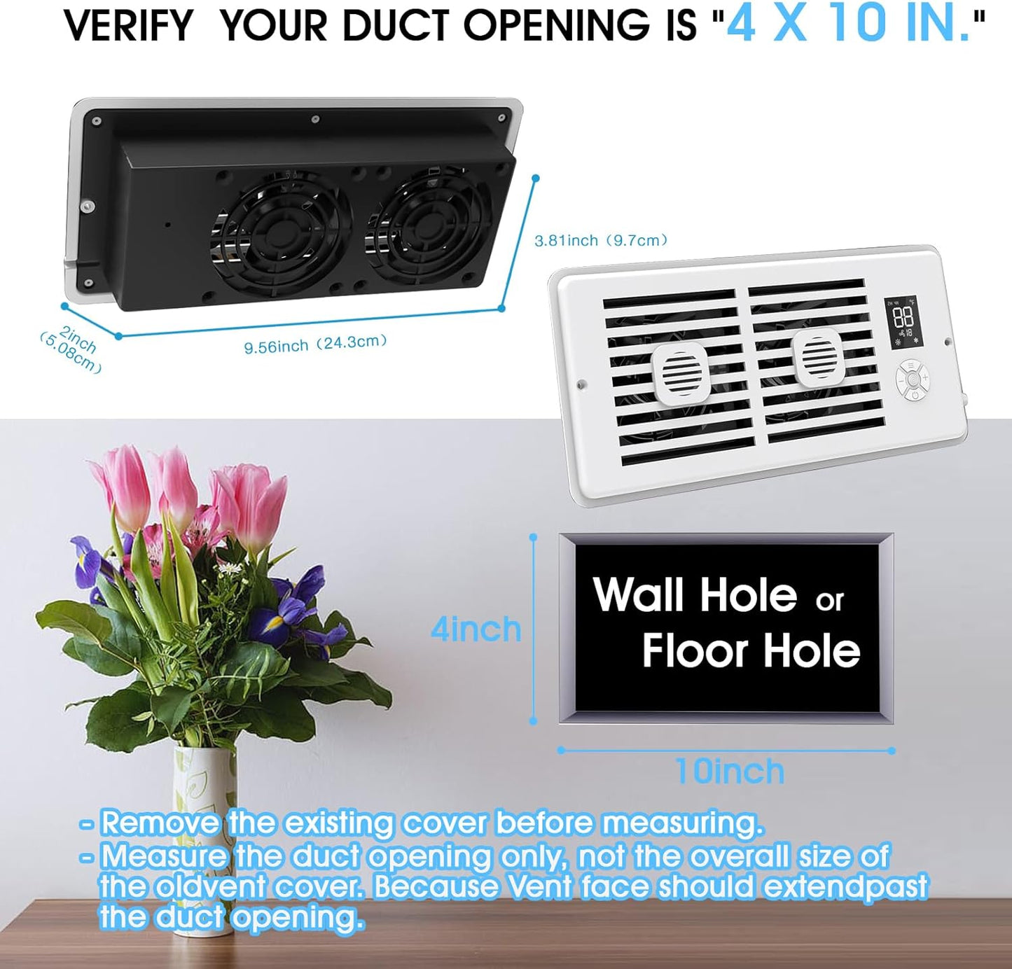 10-Speed Smart Thermostat AC Vent Fan