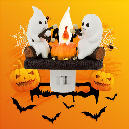 Ghost Campfire Flickering Nightlight for Halloween