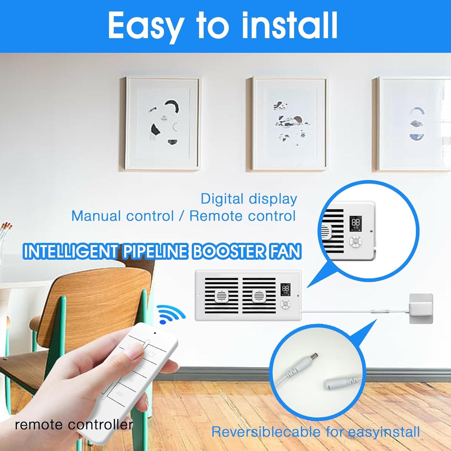 10-Speed Smart Thermostat AC Vent Fan