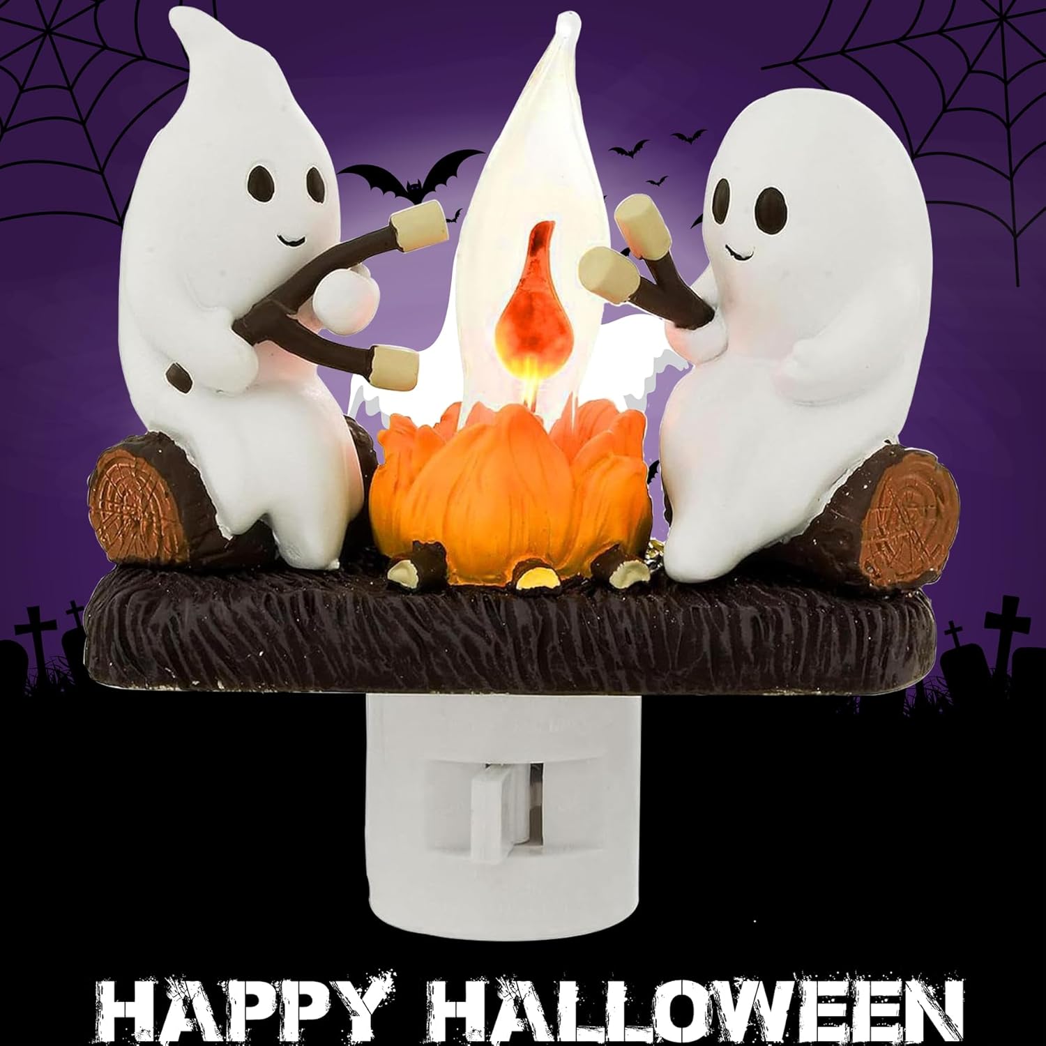 Ghost Campfire Flickering Nightlight for Halloween