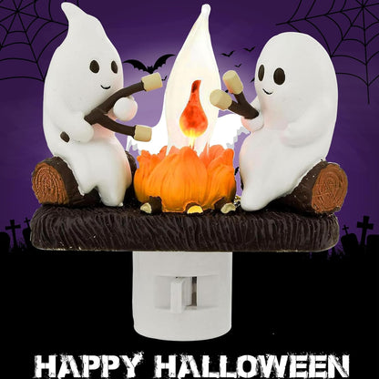 Ghost Campfire Flickering Nightlight for Halloween