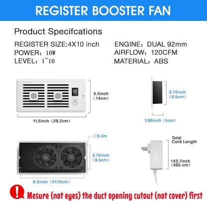 10-Speed Smart Thermostat AC Vent Fan