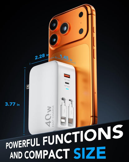 40 Watt Retractable  Wall Charger