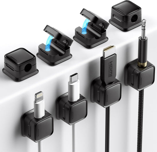 8 Pack Cord Organizer Holder, Strong Adhesive Desk Cable Management Magnetic Easy Open,Organize Phone Charging Cords Wire Holder Organizer Neatly for Home,Office,Car,Desk,Nightstand - Dot Com Product