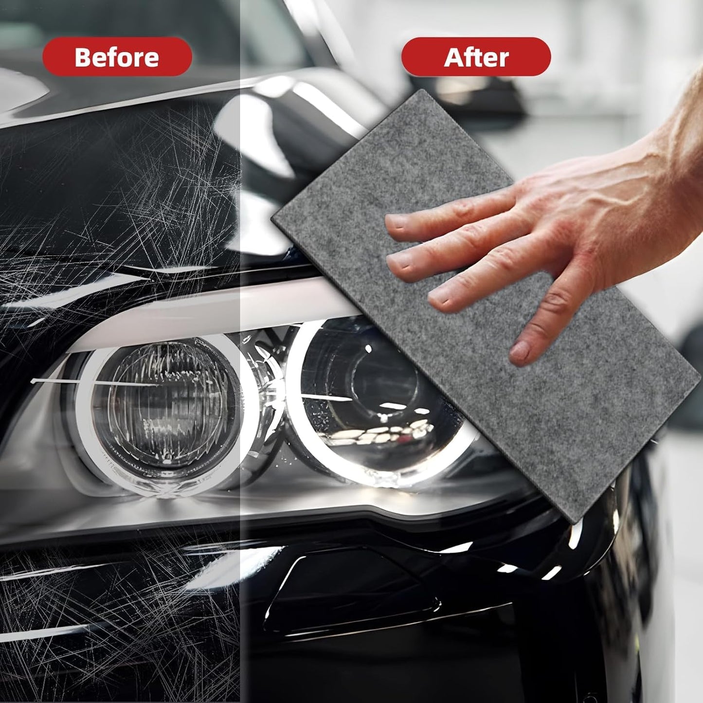 Nano Sparkle Cloth Car Scratches Remover,6Pcs Multi-Purpose Nano Magic Cloth Easy to Repair Small Scratched Water Spots Scratch Car Remover