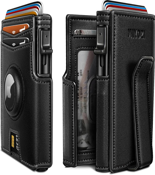 Airtag Wallet for Men,With Money Clip 10 Cards Metal Case Smart Slim Pop up Credit Card Holder Flip with Magnetic Closure RFID Blocking Wallet with Gift Box - Dot Com Product