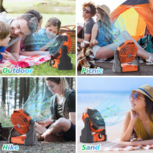 Load image into Gallery viewer, Ambitelligence Battery Operated Fan, 10400mAh Camping Fan Rechargeable, Portable Fan With LED Lantern, USB Battery Powered Tent Fan For Camping With Hook - Dot Com Product
