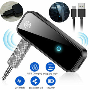 Bluetooth 5.0 2in1 Transmitter Receiver Car Wireless Audio Adapter USB 3.5mm Aux - Dot Com Product