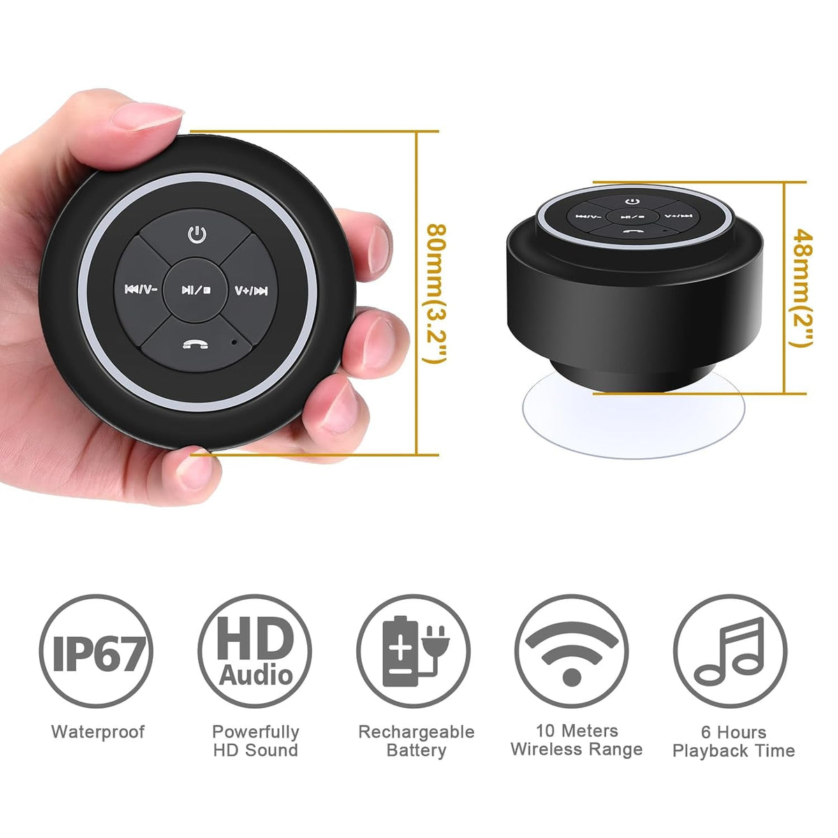 Waterproof Bluetooth Speaker With Suction Cup Waterproof Bluetooth Speaker With Suction Cup