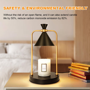 Candle Warmer Lamp With Timer, Dimmable Candle Lamp Warmer Electric Candle Warmer Compatible With Small And Large Scented Candles, Candle Melter For Bedroom Home Decor Gifts For Mom Black - Dot Com Product