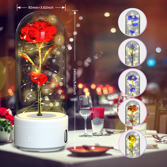 Creative 2 In 1 Rose Flowers LED Light And Bluetooth Speaker - Dot Com Product