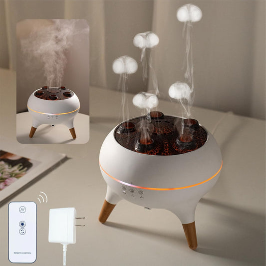 Essential Oil Diffuser 250ML Dancing Jellyfish Aromatherapy Diffuser Humidifier with 7 Colors LED Lights,Remote Control,Plug in for Bedroom,Office - Dot Com Product