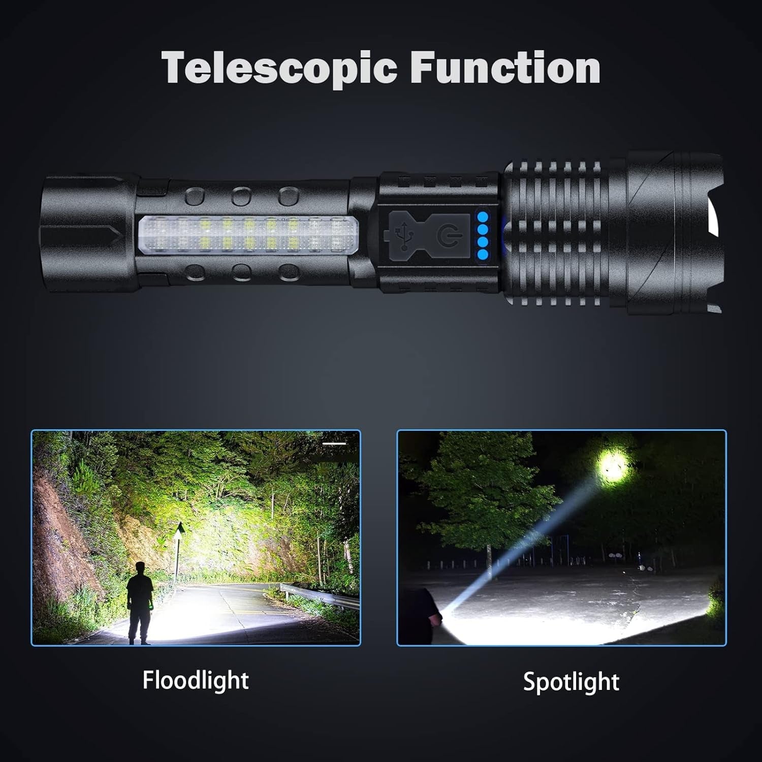 Flashlight High Lumens Rechargeable 2 Pack, 990000 Lumen Super Bright Led Flashlights with 7 Light Modes, IPX6 Waterproof, Powerful Handheld Flash Light for Camping Home Emergencies - Dot Com Product