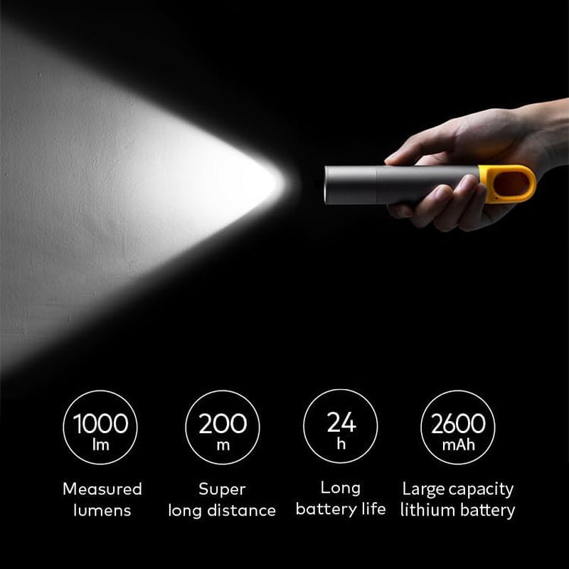 Flashlight Lite, Zoomable, LED, USB - C Rechargeable, 1000 Lumens, 5 Modes (SOS & Strobe), Tactical & Portable Handheld Flash Light for Camping, Emergencies, Home Use, Etc - Dot Com Product