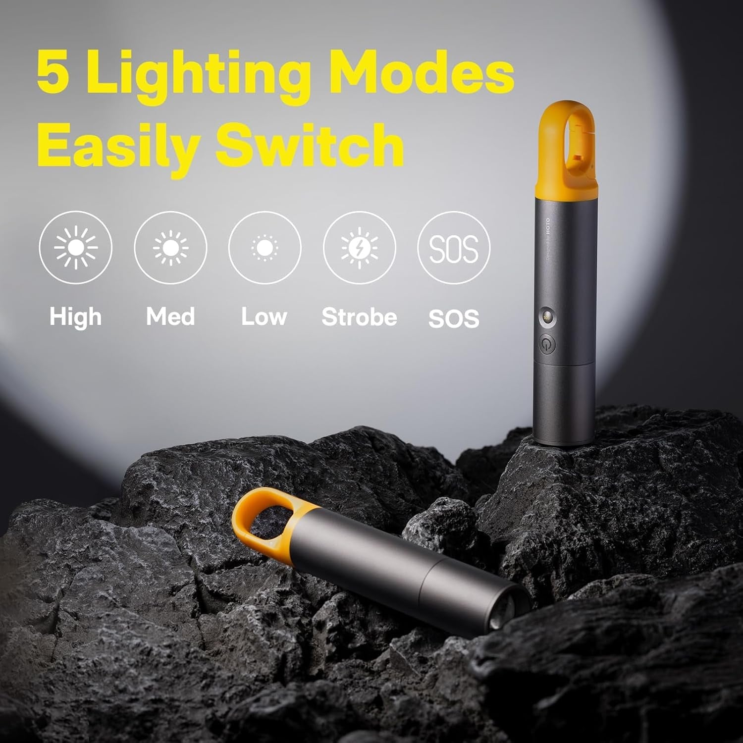 Flashlight Lite, Zoomable, LED, USB - C Rechargeable, 1000 Lumens, 5 Modes (SOS & Strobe), Tactical & Portable Handheld Flash Light for Camping, Emergencies, Home Use, Etc - Dot Com Product