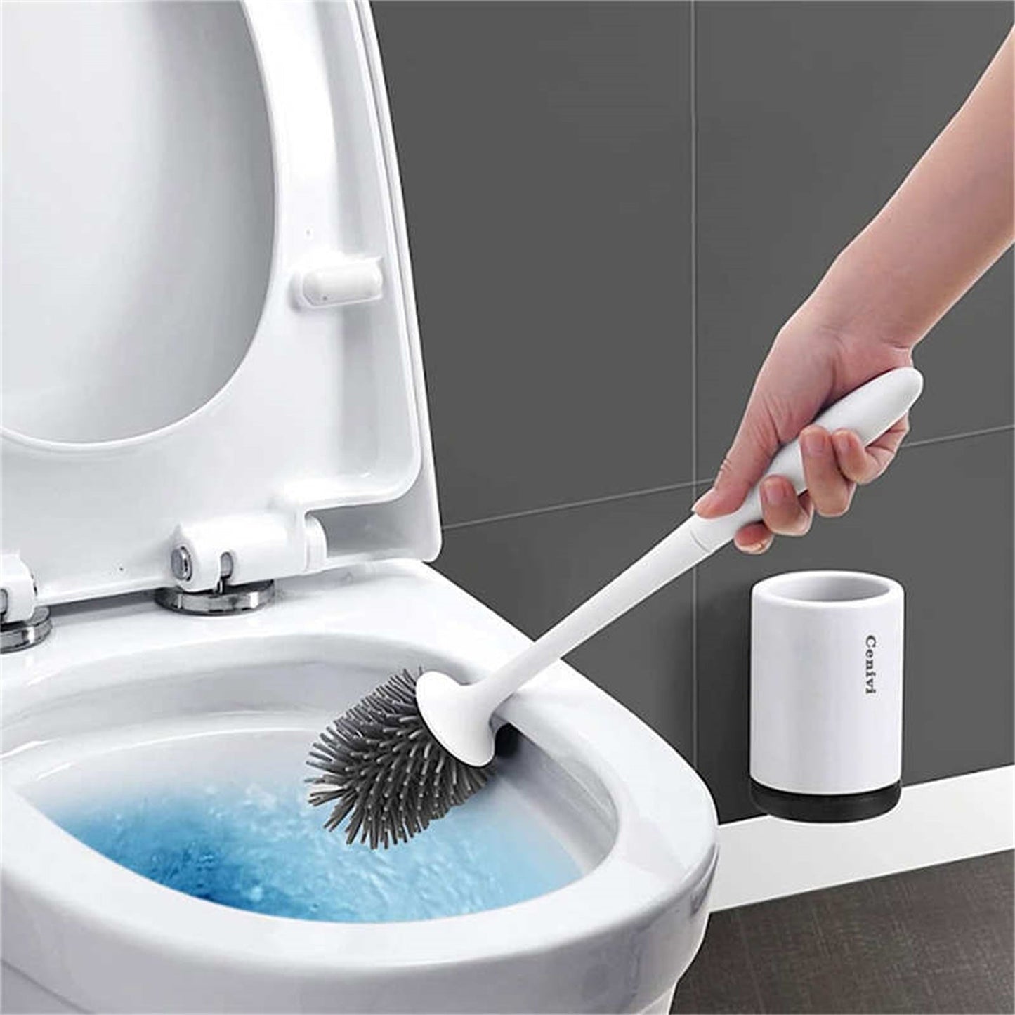 Home Fashion Simple Toilet Cleaning Brush Set - Dot Com Product