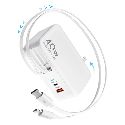 40 Watt Retractable  Wall Charger