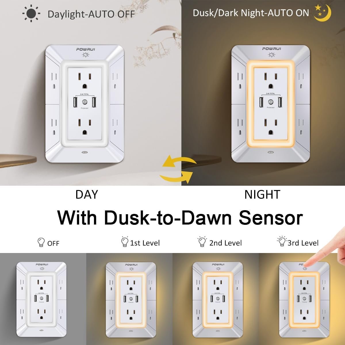 Outlet Extender Surge Protector - 6 Outlet - Dot Com Product