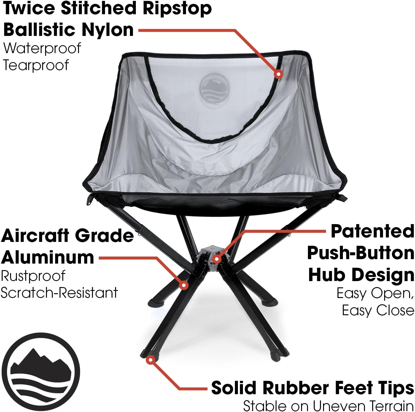 Portable Chair - Lightweight Folding Chair for Camping - Dot Com Product