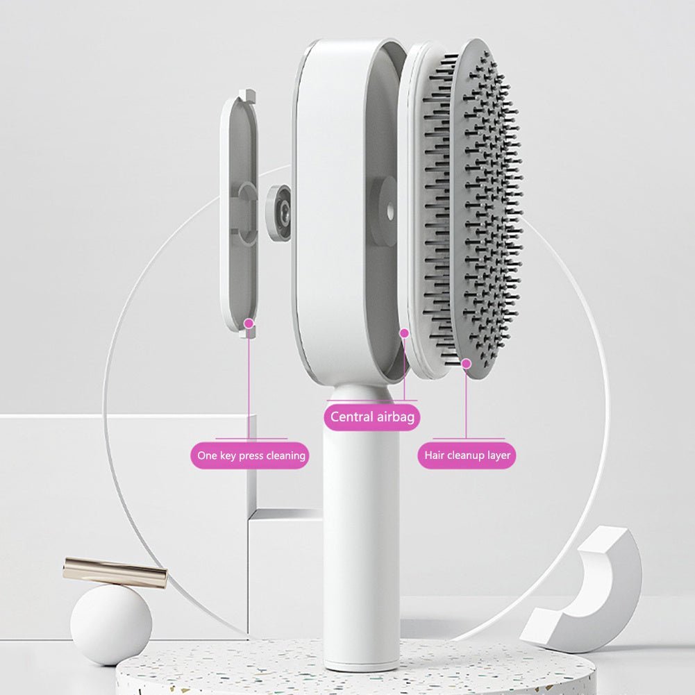 Self - Cleaning Hairbrush with Airbag Massage - Dot Com Product
