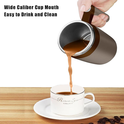 Self Stirring Mug,Rechargeable Auto Magnetic Coffee Mug with 2Pc Stir Bar,Waterproof Automatic Mixing Cup for Milk/Cocoa at Office/Kitchen/Travel 14Oz Best Gift - Black - Dot Com Product