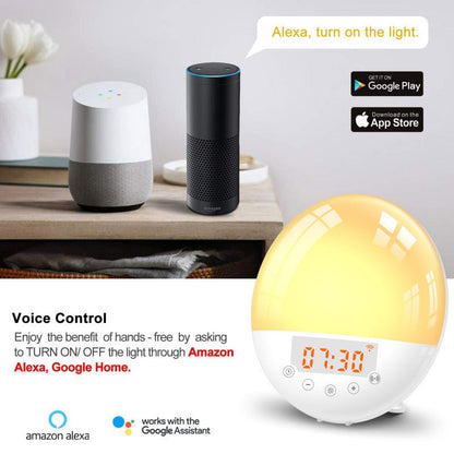 wifi voice control smart wake-up light alarm - Dot Com Product